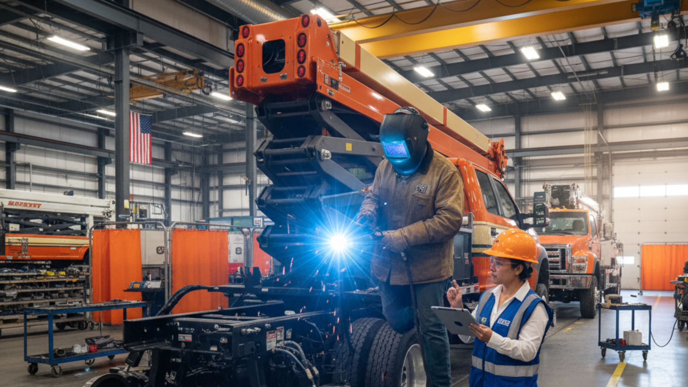 A blog banner image showing a Hi-Rail Scissor Lift Truck