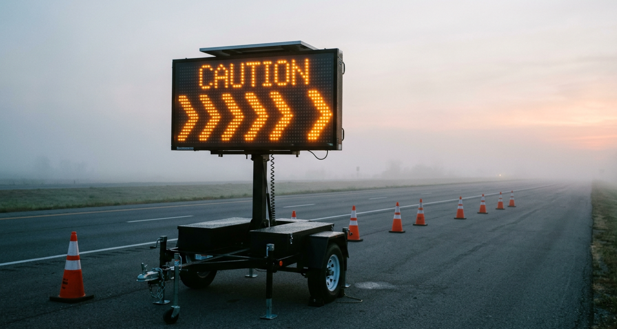 A blog banner image showing LED message board